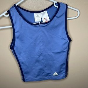 Vintage Y2K Adidas Climalite Tank with Zipper Small